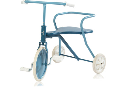 Classic Driewieler Foxrider blauw met houten zitting
